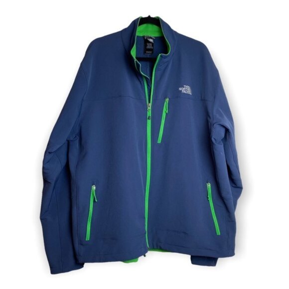 The North Face Mens Navy Blue & Green Jacket - Picture 1 of 8